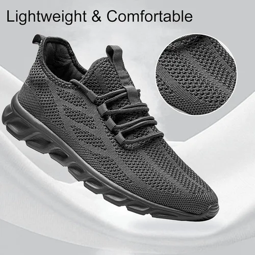 Vista 4 de WCIDFY Zapatos de tenis para hombre, antideslizantes, para gimnasio, zapatos para correr, ligeros, para entrenamiento, deportes, zapatillas