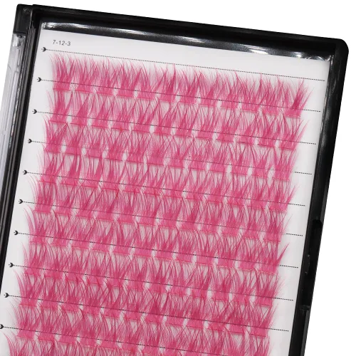 Vista 61 de Pestañas postizas de tallo ancho con varias pestañas falsas de colores D Curl de 10 a 20 mm para elegir, pestañas postizas profesionales
