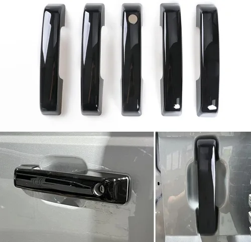 Vista 8 de sukemichi Cubiertas para manija de puerta, cubierta de puerta trasera para Ford Bronco Accesorios 2021 2022 2023 2024 2025 2026 4 puertas - Negro