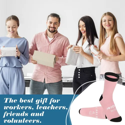 Vista 5 de 12 pares de calcetines de regalo de agradecimiento "You' Re Awesome novedoso", calcetines inspiradores divertidos para hombres, mujeres, empleados