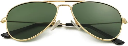 Vista 11 de Gafas de sol polarizadas de aviador para niñas y niños A1 dorado/gris