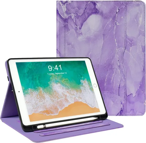 Vista 13 de Zonefoker Fundas para iPad de 6ª generación 2018/2017, iPad Air 2 2014, iPad Air 2013, iPad Pro 9.7 pulgadas 2016 con soporte para lápices, funda