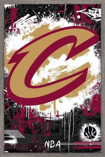 Vista 9 de Trends International NBA Cleveland Cavaliers - Póster de pared con logotipo Maximalist 23 Versión premium sin marco