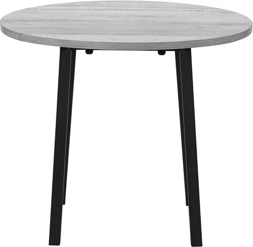 Vista 6 de Monarch Specialties I 1007 Juego de mesa de comedor, juego de 3 piezas, pequeño, hoja de caída de 35 pulgadas, cocina, metal negro, laminado gris