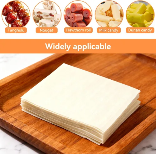Vista 4 de 500 piezas de papel comestible para pasteles, papel de oblea de arroz comestible de turrón hecho a mano para hacer dulces y chocolates