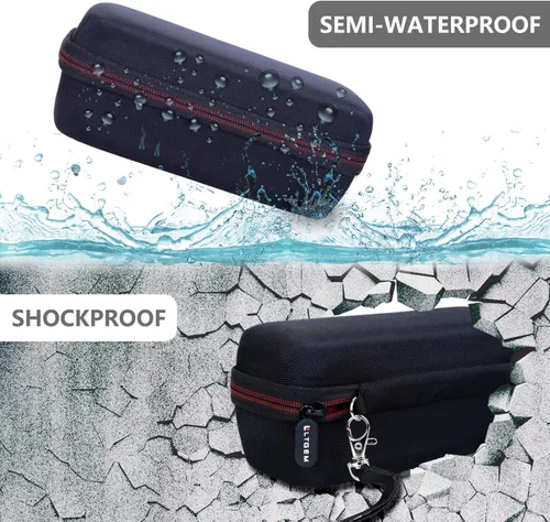 Vista 5 de LTGEM - Funda compatible con JBL Flip 7/5/6/Grip Altavoz Bluetooth portátil impermeable, bolsa de almacenamiento de viaje para oficina, color negro