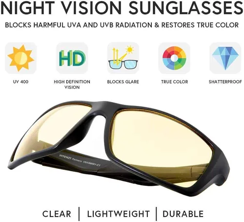 Vista 3 de VITENZI gafas de sol de conducción visión nocturna gafas de sol envolventes alrededor de deportes Palermo