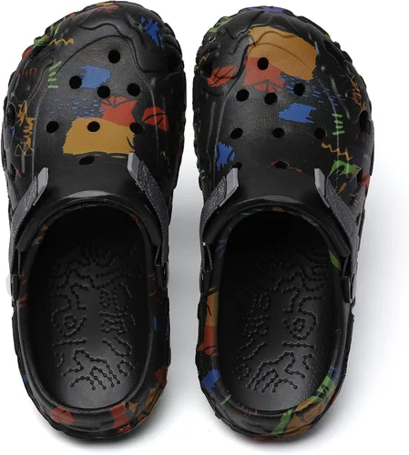 Vista 3 de SECHRITE Zuecos de jardín para hombre y mujer, zapatos de jardín con graffiti, sandalias deportivas unisex para adultos, atléticas, de verano, al