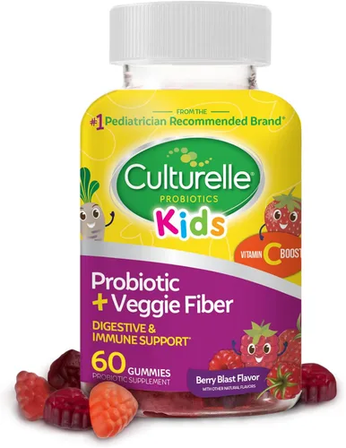 Vista 5 de Culturelle Gomitas probióticas para niños a partir de 2 años, sabores de naranja melocotón, bayas mixtas y probióticos diarios para niños + gomitas