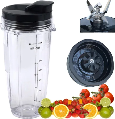 Vista 8 de [Nuevo Modelo] Cuchilla de Repuesto para Licuadora y Accesorios de Vaso de 24 Onzas, Solo Compatible con Nutri Ninja SS150, SS151, SS300, SS350