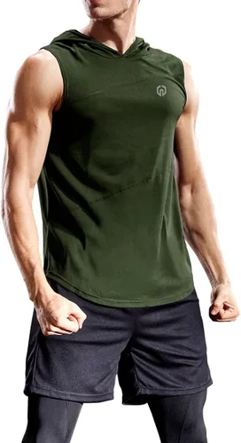 Vista 2 de NELEUS Dry Fit Workout Athletic Muscle Tank with Hoods Pack of 3