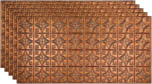 Vista 12 de FASÄDE Panel de techo decorativo de vinilo con pegamento de estilo tradicional y patrón 1 en bronce argente (muestra de 12 x 12 pulgadas)