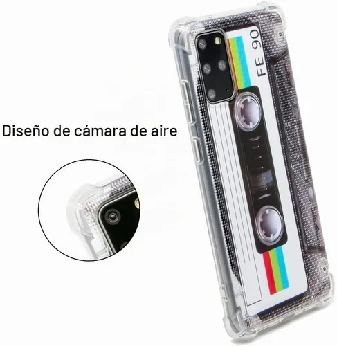 Vista 2 de FAteam - Funda para Galaxy S20 Plus con esquinas reforzadas, TPU suave parachoques retro cassette cinta compatible con Samsung Galaxy S20+