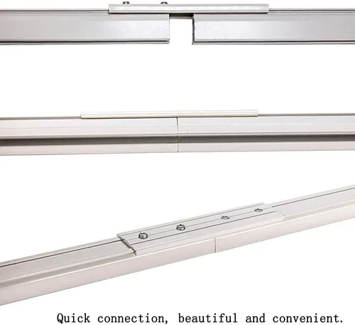 Vista 4 de Riel de cortina de aluminio mejorado de 3.6 pies, se puede utilizar como barra de extensión, soporte de techo o pared, sala de estar o ventanas