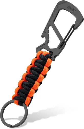 Vista 14 de KeyUnity KC00 Llavero de mosquetón de paracord, cordón de paracaídas 550 Multiherramienta para exteriores, mochilas, hombres y mujeres