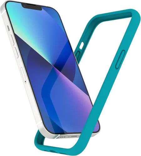 Vista 45 de Funda de silicona líquida para iPhone 12/12 Pro de 6.1 pulgadas, color negro [Absorción de golpes] [Protección de borde elevado]