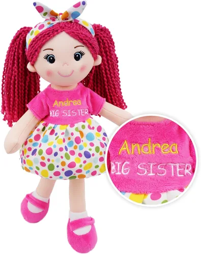 Vista 17 de June Garden Snuggle Cutie Benny de 14 pulgadas, muñeco de felpa suave Best Big Brother, muñeco de peluche con camisa a rayas azules y zapatos Verde