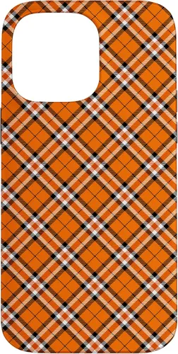 Vista 21 de iPhone 16 Vintage Orange Plaid Halloween Fall Autumn Pumpkins Case