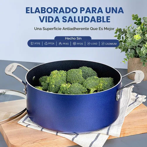 Vista 3 de Granite Stone Diamond - Juego de utensilios de cocina de piedra de granito Azul