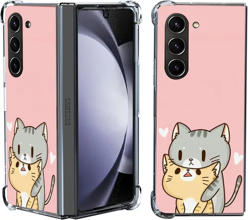 Vista 6 de Funda para Galaxy Z Fold 5, protección contra caídas de mandala de león colorido, a prueba de golpes, de cuerpo completo, resistente a los arañazos