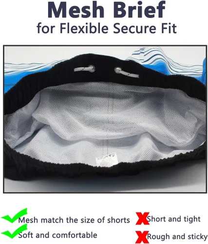 Vista 5 de SILKWORLD Traje de baño para hombre, de secado rápido, con forro de malla