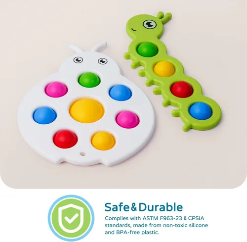 Vista 2 de LiKee Juguetes sensoriales antiestrés para bebés de más de 10 meses, relleno de calcetines de Navidad, tablero de actividades Montessori para niños