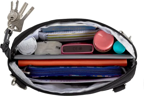 Vista 8 de Travelon Bandolera y cangurera convertible clásica antirrobo, Negro