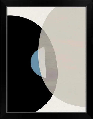 Vista 7 de CANVAS ON DEMAND Impresión artística enmarcada negra abstracta de mediados de siglo 2, ilustraciones