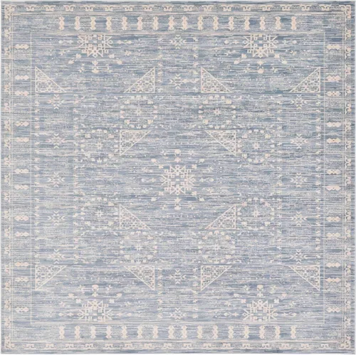 Vista 10 de Unique Loom Paris Collection - Alfombra de abedul (2 pies 7 pulgadas x 6 pies, color azul/beige)