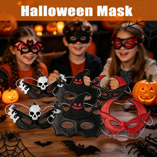 Vista 3 de Halloween Glitter Masquerade Eye Mask (5PCS)