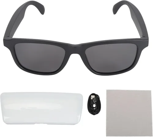 Vista 7 de Gafas inteligentes, gafas de sol Bluetooth con oído abierto audio manos libres llamada magnética carga para actividades al aire libre ligero