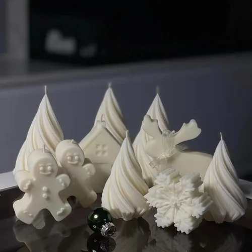 Vista 8 de Molde de vela de silicona con columna curvada geométrica cónica 3D, molde en forma de cono en espiral 3D de 3.5 pulgadas para hacer velas, aroma