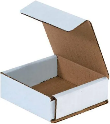 Vista 3 de Secure Seal Cajas de envío – Sobres de cartón corrugado plegable blanco de 4 x 3 x 2 pulgadas – Embalaje de cartón corrugado plegable blanco