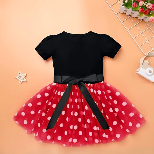 Vista 4 de IMEKIS Traje de cumpleaños para niñas bebés, vestido de lunares, diadema para Halloween, cosplay, sesión de fotos, 1-6T