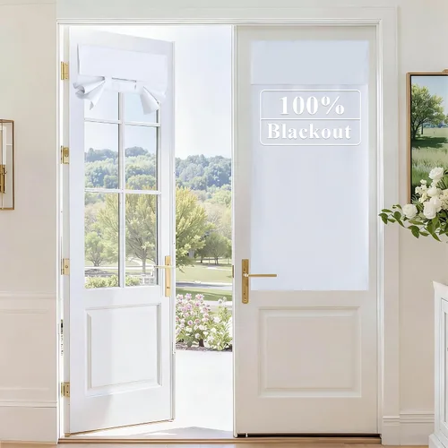 Vista 107 de RYB HOME 2 paneles 100% opacos para puerta de aula, 8 pulgadas de ancho x 36 pulgadas de largo, color beige biscotti, sin taladro, para ventana