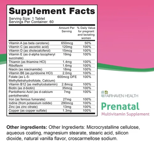 Vista 2 de Fairhaven Health Peapod - Multivitamínico prenatal - 1 por día, sabor vainilla ligera, imprescindible para el embarazo para la salud de las mujeres