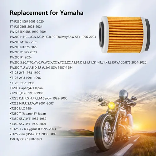 Vista 6 de Carretera pasión Filtro de aceite para Yamaha yfm250 moto-4 250 1989 – 1993/YJ125 Vino 125 2004 – 2009 (paquete de 4)
