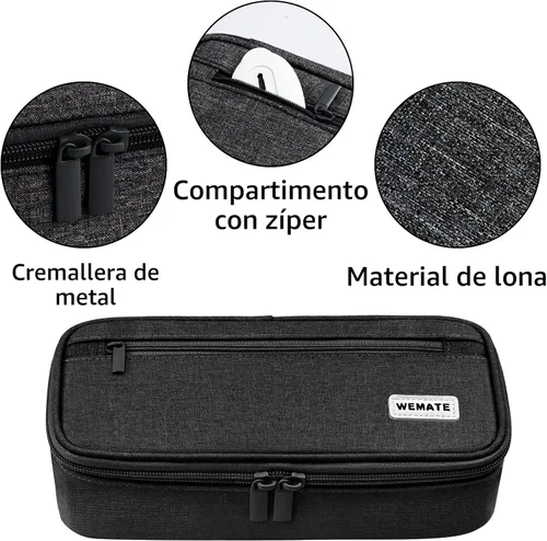 Vista 3 de WEMATE Estuche para lápices, organizador grande de almacenamiento para papelería, esencial para el regreso a la escuela, imprescindible