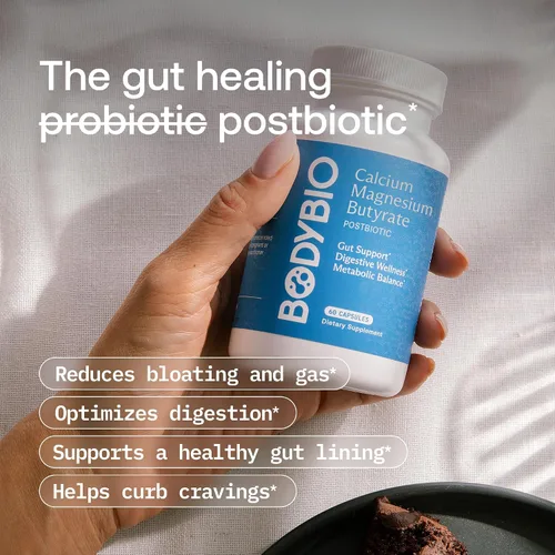Vista 4 de BodyBio Butirato - Postbiótico para la Salud Intestinal, Apoyo Digestivo, Alivio de Hinchazón, Gases y Estreñimiento, Reparación de Intestino