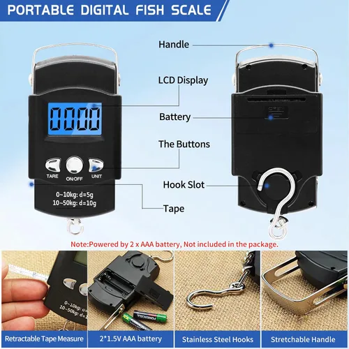 Vista 5 de XBLACK Kit de herramientas de pesca, alicates de pesca, pinza de pescado, báscula de pesca, herramientas de agarre de pescado, equipo de pesca