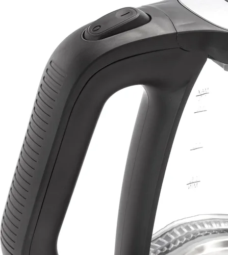 Vista 3 de Dominion Tetera eléctrica inalámbrica de un solo paso, calentador de vidrio y té de 1.7 L (7 tazas) con luz indicadora LED, apagado automático, tapa
