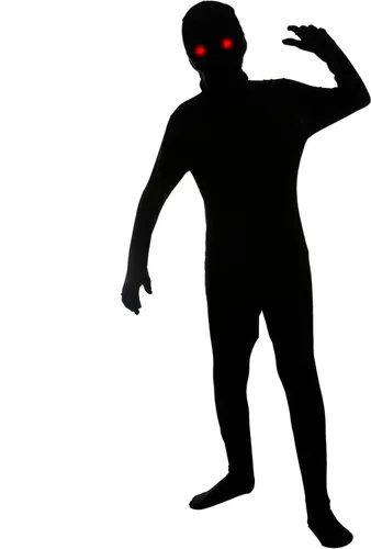Vista 2 de Disfraz de demonio de sombra de ojos desvanecida de Halloween para niños y niños fiesta de disfraces temática de Halloween juego de rol mediano 8-10