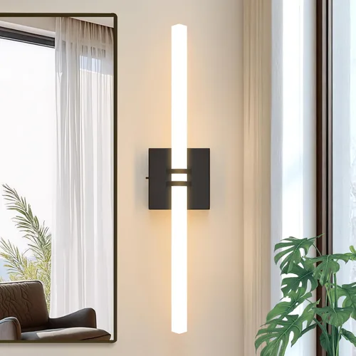 Vista 17 de Lámparas de baño, níquel cepillado de 18 W, LED de 360 °, iluminación completa, moderna aplique de pared lámpara de tocador con 5