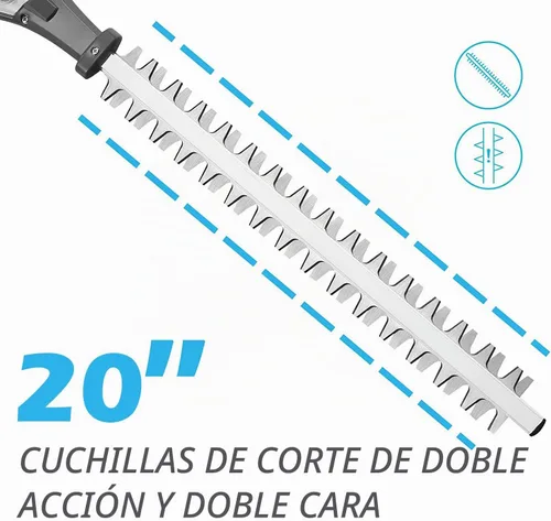 Vista 2 de Cortasetos de poste inalámbrico de 40 V, largo alcance, 20 pulgadas, longitud de corte, 6 posiciones, cabeza ajustable con batería y cargador