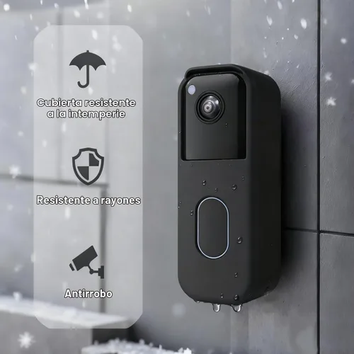 Vista 5 de Funda de silicona para timbre de video Blink de 2ª generación, protección completa y piel resistente a la intemperie con borde de absorción