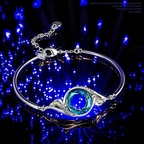 Vista 3 de Kate Lynn Rise From the Ashes Phoenix Bracelet Made with Crystals from Austria Adjustable Bangle Bracelet for Women 72 Packaged with Jewelry Box