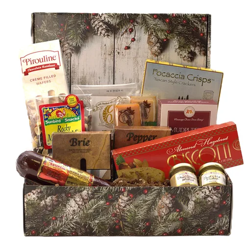 Vista 2 de Gift Basket Village - Cesta de regalo gourmet para el hogar para las fiestas: salchichas, quesos, untables y más, perfecta para celebraciones