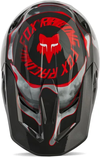 Vista 4 de Fox Racing Casco unisex para motocross V1, gris/rojo, talla XXL