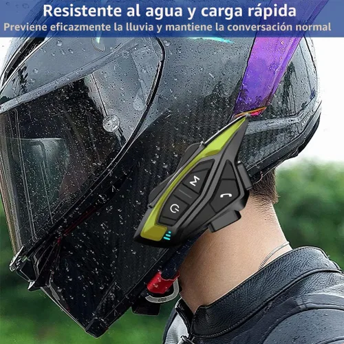 Vista 9 de Kit de intercomunicador Bluetooth para casco de motocicleta, casco de motocicleta con cancelación de ruido DSP/CVC, intercomunicador de casco de 8