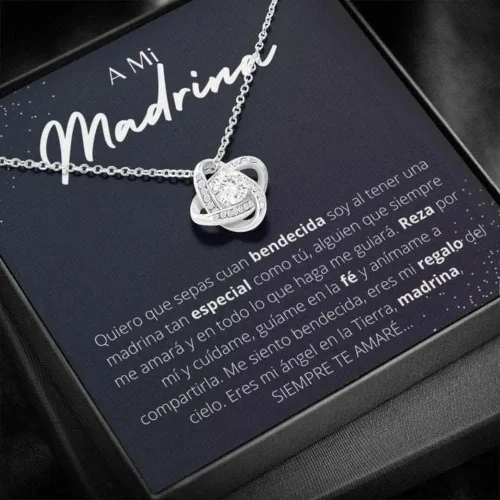 Vista 3 de Collar de madrina, regalo para madrina, collar para madrina, día de las madres, propuesta de Madrina en español, Quieres Ser Mi Madrina T54097